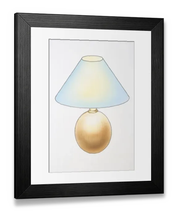 Framed Print : Table lamp with rounded base Framed Print : Table lamp with rounded base