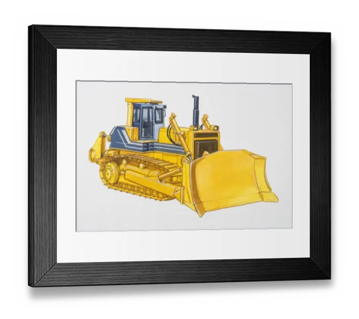 Framed Print : Yellow bulldozer Framed Print : Yellow bulldozer