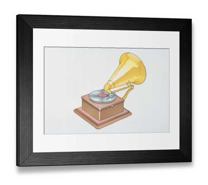 Framed Print : Early record player with large trumpet Framed Print : Early record player with large trumpet