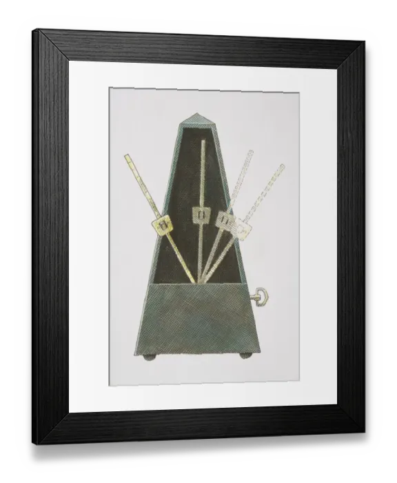 Framed Print : Illustration depicting the movement of the arm on a metronome Framed Print : Illustration depicting the movement of the arm on a metronome