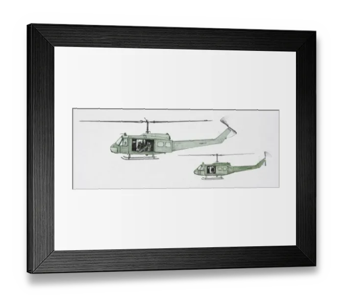 Framed Print : Military helicopter with open door carrying crew, side view Framed Print : Military helicopter with open door carrying crew, side view