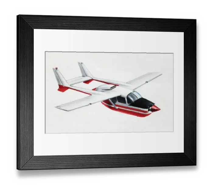Framed Print : Small red and white aeroplane, side view Framed Print : Small red and white aeroplane, side view