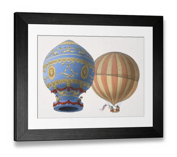 Framed Print : 1783 Montgolfier gas balloon, front view