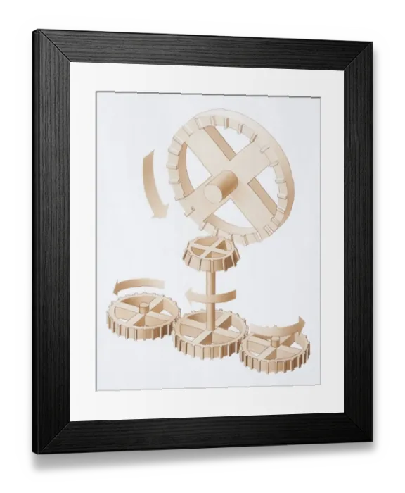 Framed Print : Set of interlocking Gears Framed Print : Set of interlocking Gears