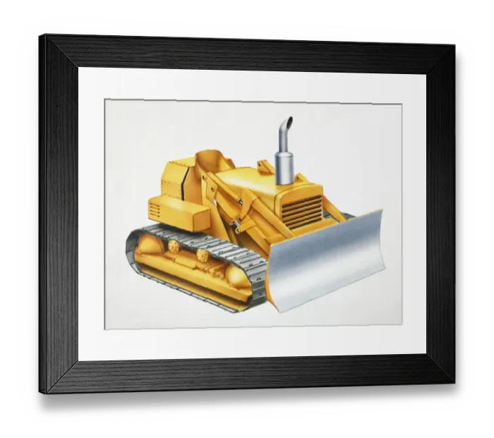 Framed Print : Yellow bulldozer Framed Print : Yellow bulldozer