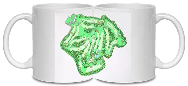 Illustrated map of Augusta National Golf Course, Augusta, Georgia, USA