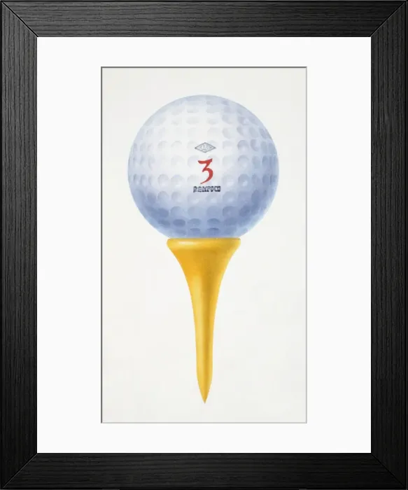 Framed Print : Golf ball on a tee