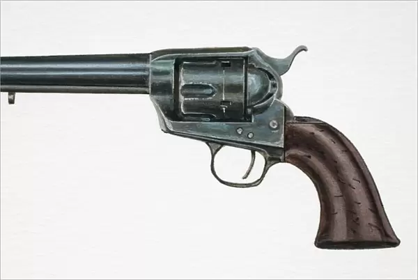 Artwork of a Colt 45 hand-gun