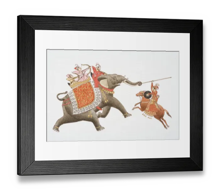 Framed Print : 16th century Mogul warriors, side view Framed Print : 16th century Mogul warriors, side view
