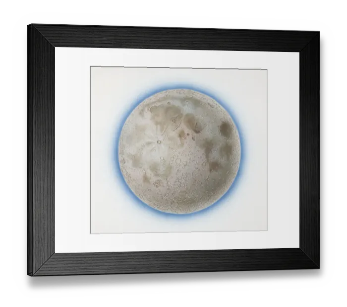 Framed Print : Diagram of the near side of the moon, front view Framed Print : Diagram of the near side of the moon, front view