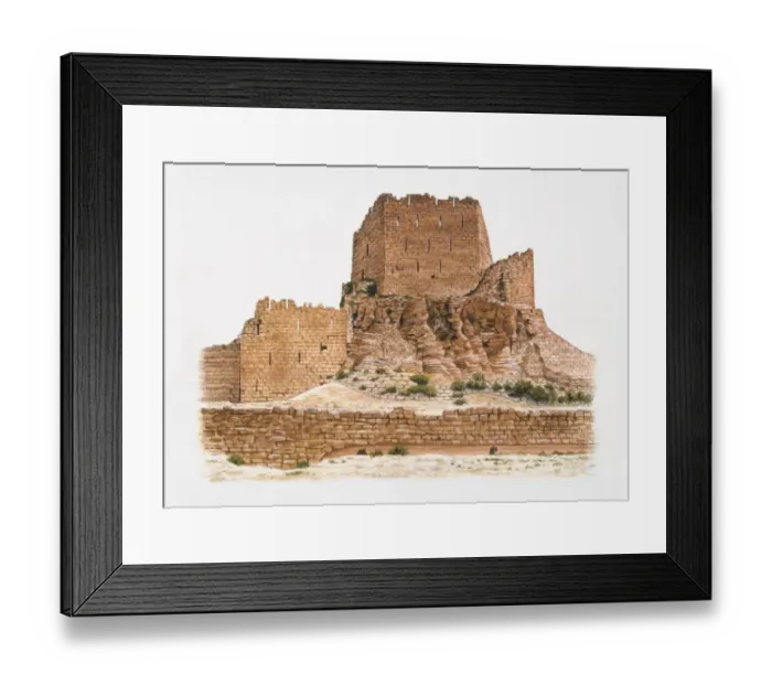 Framed Print : Jordan, artwork of Kerak castle Framed Print : Jordan, artwork of Kerak castle
