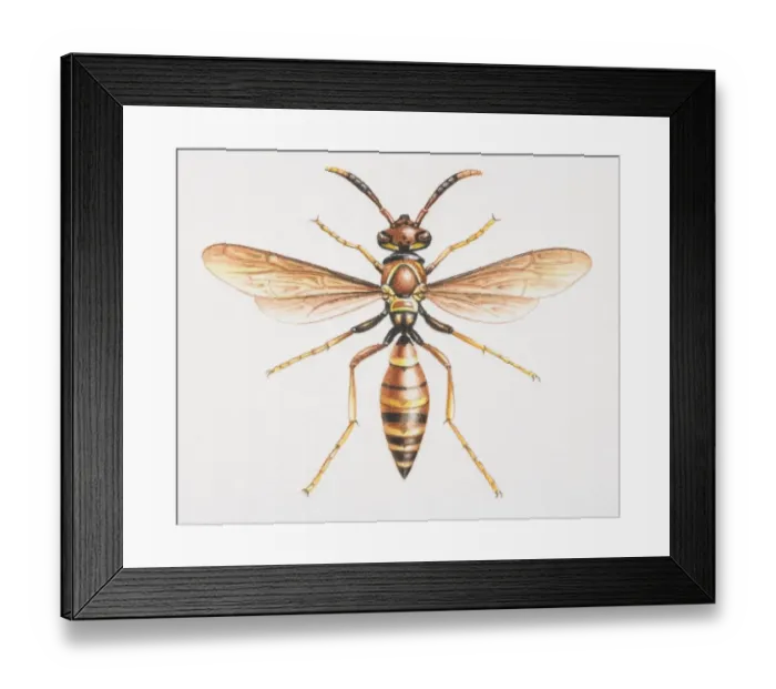 Framed Print : Paper Wasp, Polistes sp. front view Framed Print : Paper Wasp, Polistes sp. front view