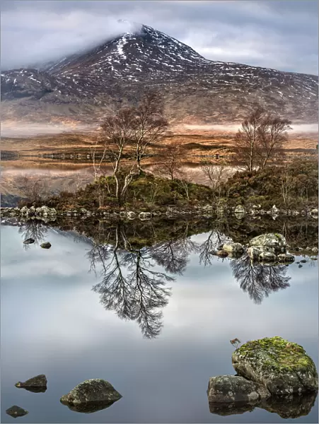 Loch na h-Achlaise Reflections, Rannoch Moor Scotland