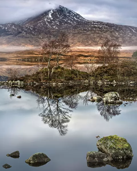 Loch na h-Achlaise Reflections, Rannoch Moor Scotland