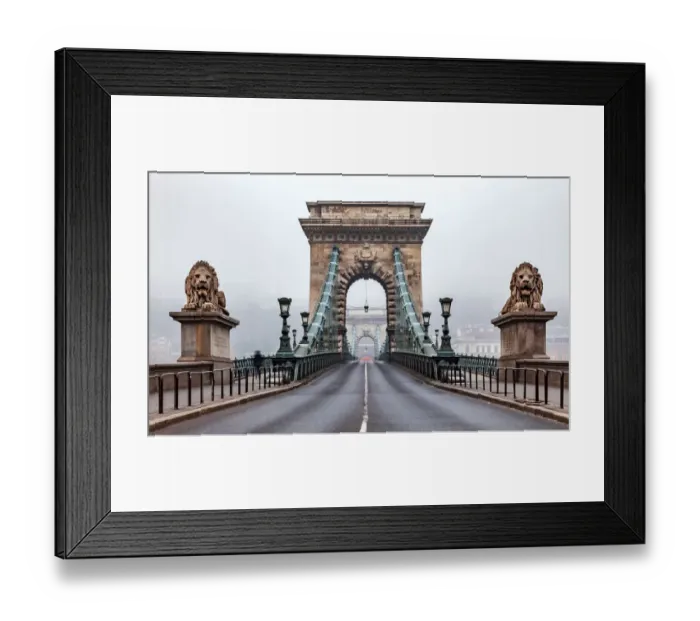 Framed Print : Atmospheric Chain Bridge Framed Print : Atmospheric Chain Bridge