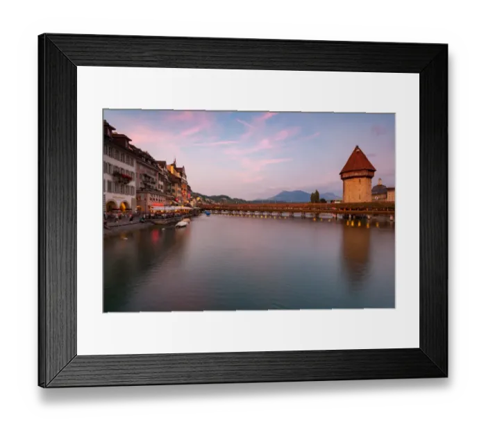 Framed Print : Chapel Bridge Pastels