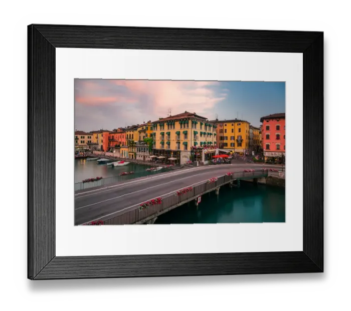 Framed Print : Charming waterfront view of Peschiera del Garda Framed Print : Charming waterfront view of Peschiera del Garda