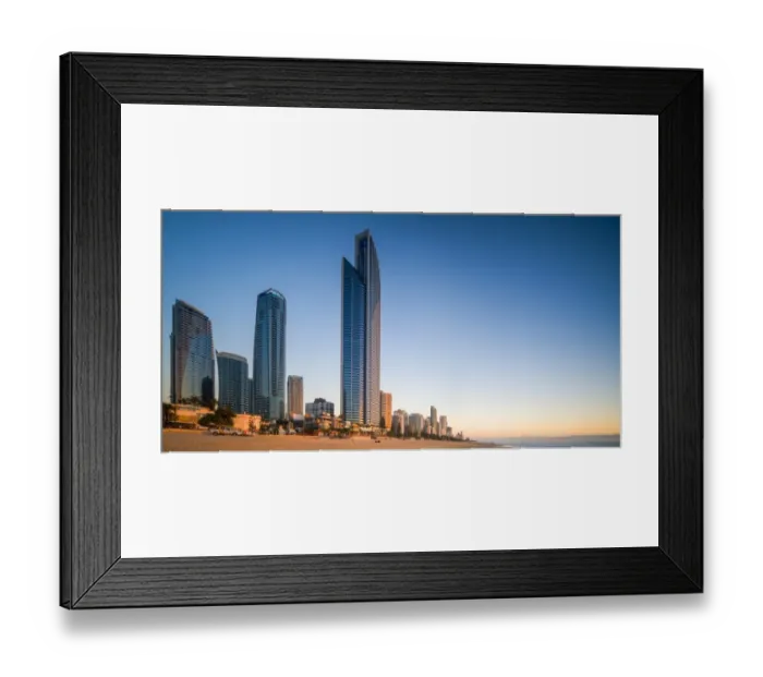 Framed Print : Surfers Paradise Beach and Skyline Framed Print : Surfers Paradise Beach and Skyline