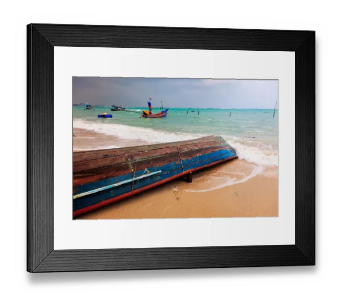 Framed Print : Colorful fishing boats at shores of Natien Framed Print : Colorful fishing boats at shores of Natien