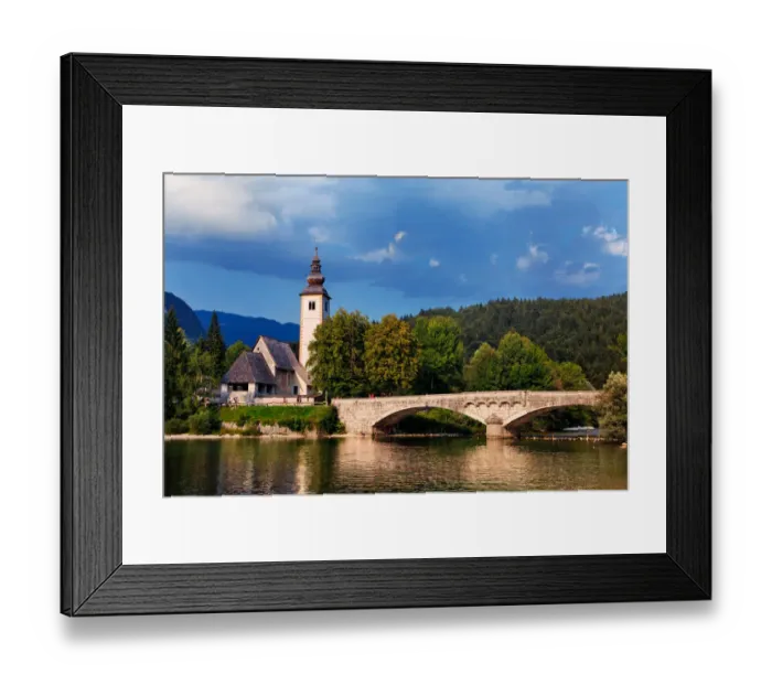 Framed Print : Church of Saint John by Lake Bohinj Framed Print : Church of Saint John by Lake Bohinj