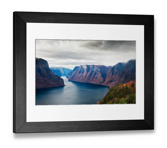 Framed Print : Cliffs surrounding Naeroyfjord Framed Print : Cliffs surrounding Naeroyfjord