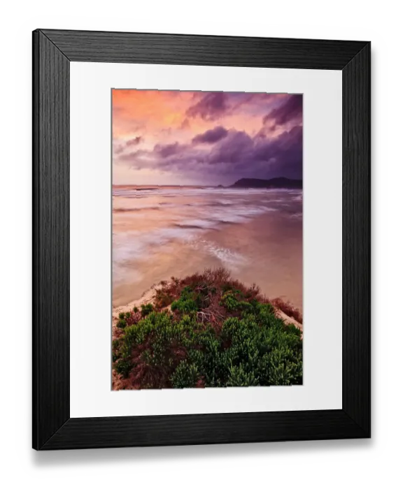 Framed Print : Seascape. An afterglow illuminates Sedgefield beach with a soft, warm glow Framed Print : Seascape. An afterglow illuminates Sedgefield beach with a soft, warm glow