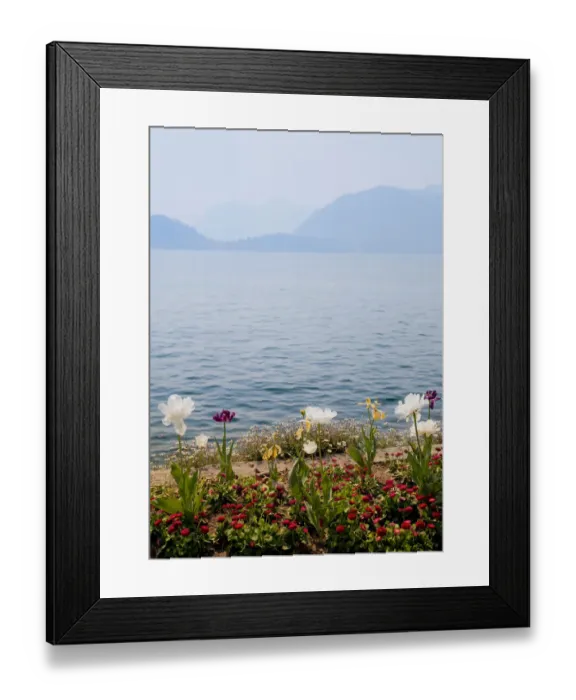 Framed Print : Lake Como with grand villa gardens, perfectly blended into beautiful surroundings Framed Print : Lake Como with grand villa gardens, perfectly blended into beautiful surroundings
