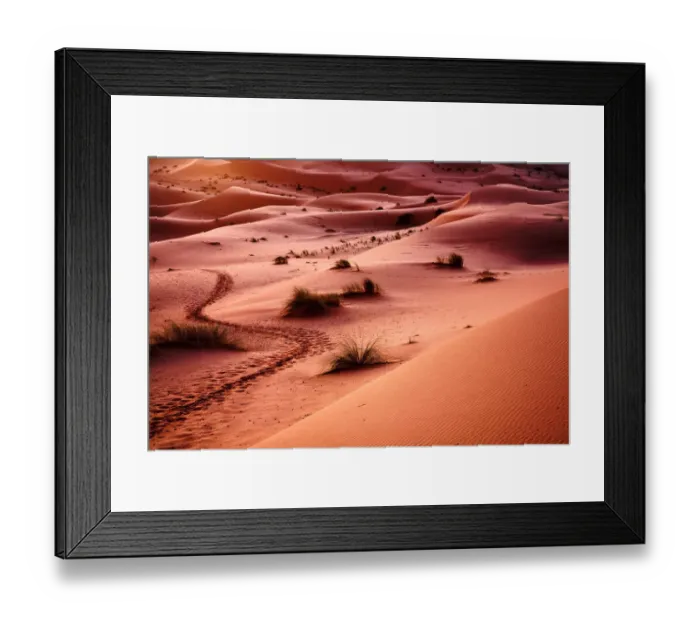 Framed Print : Morocco - Sahara: Desert Trail Framed Print : Morocco - Sahara: Desert Trail
