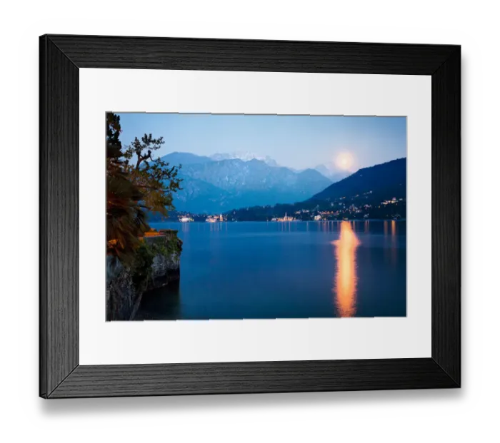 Framed Print : Moonrise over Lake Como Framed Print : Moonrise over Lake Como