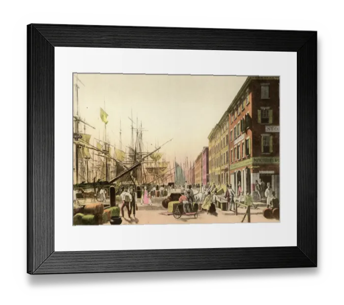 Framed Print : South Street From Maiden Lane, 1828 Framed Print : South Street From Maiden Lane, 1828