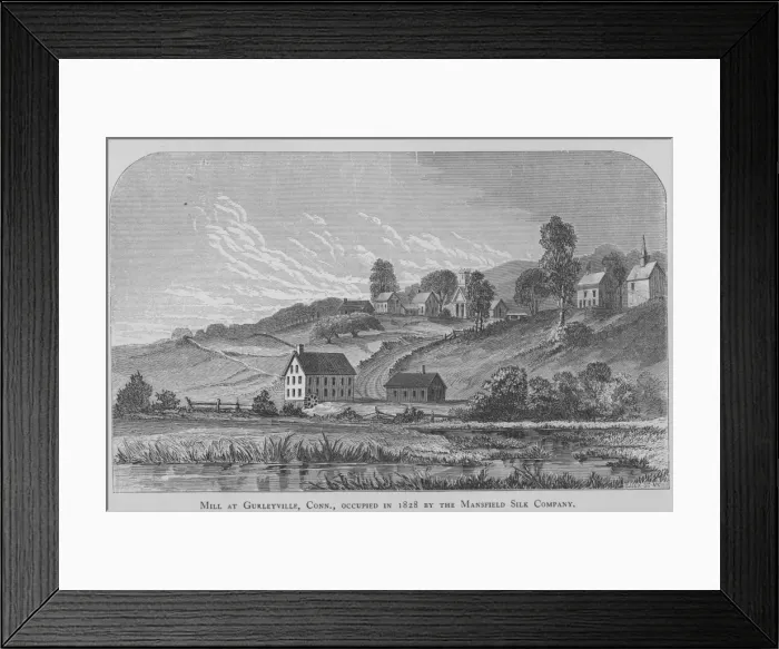Framed Print : Silk Mill. Illustration of the silk mill at Gurleyville Framed Print : Silk Mill. Illustration of the silk mill at Gurleyville