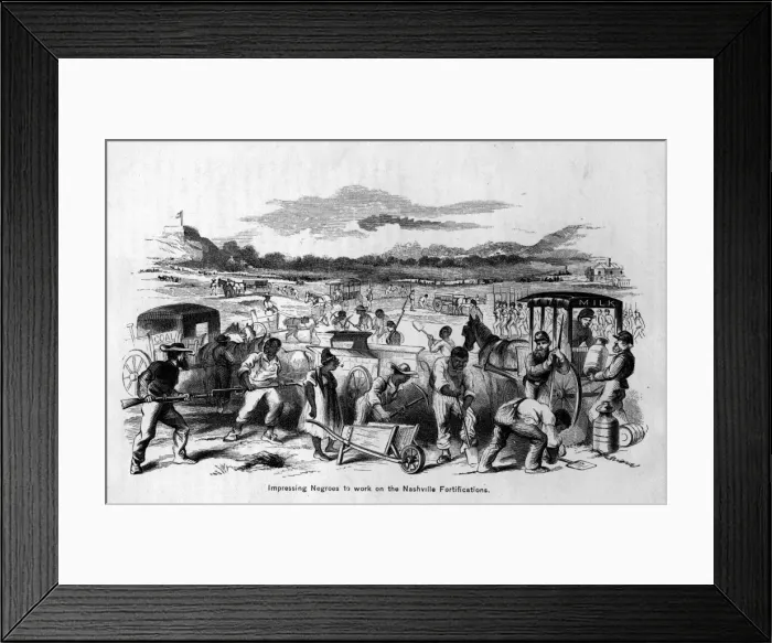 Framed Print : Slaves Building Civil War Fortifications Framed Print : Slaves Building Civil War Fortifications