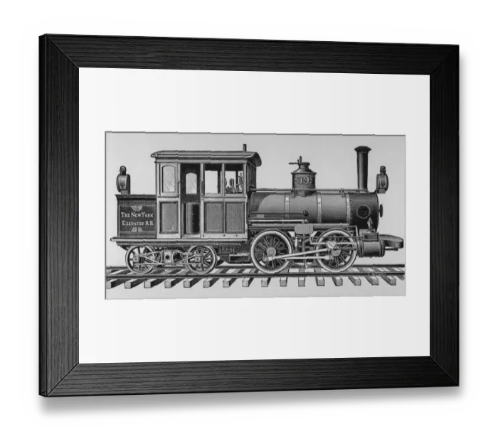 Framed Print : New York Elevated Railroad Train Framed Print : New York Elevated Railroad Train