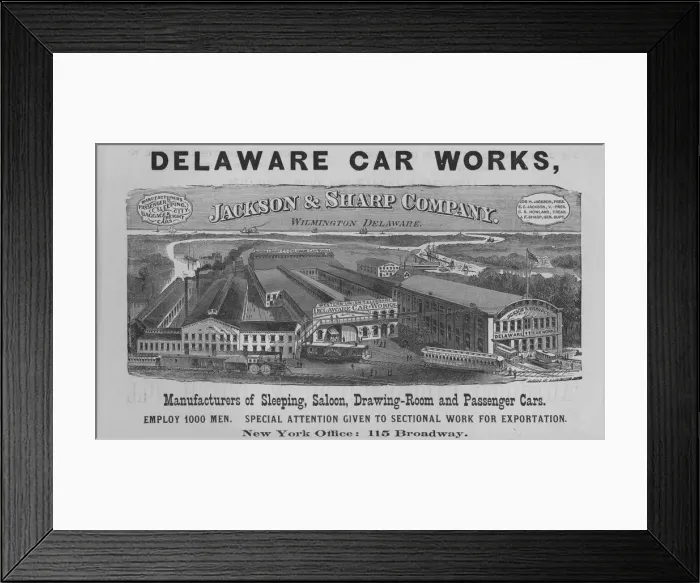 Framed Print : Delaware Rail Car Works