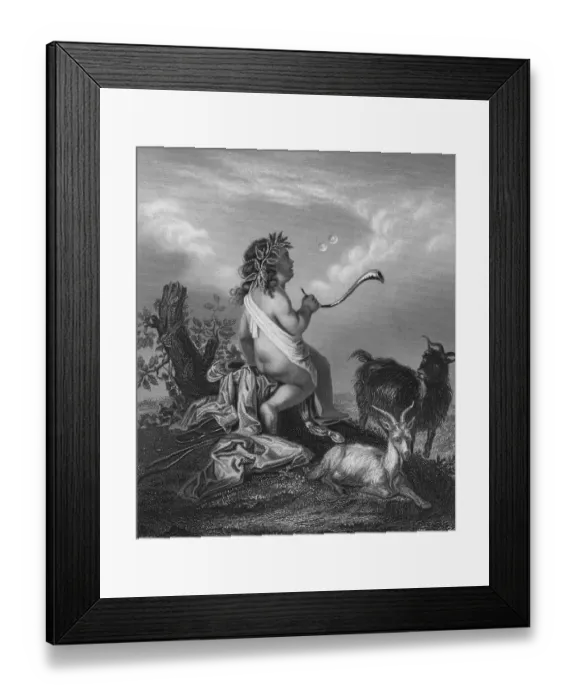 Framed Print : Cupid. Engraving depicting Cupid, after Willem de Poorter Framed Print : Cupid. Engraving depicting Cupid, after Willem de Poorter
