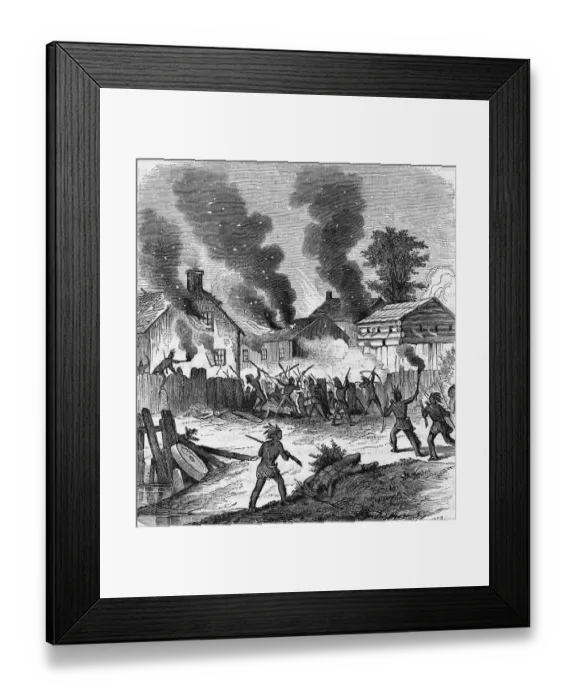 Framed Print : Burning Deerfield Framed Print : Burning Deerfield