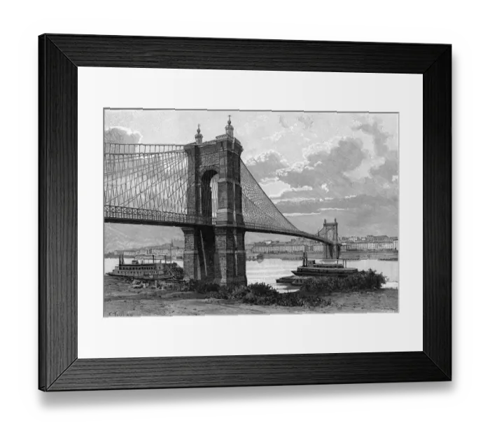 Framed Print : The Cincinnati Bridge Framed Print : The Cincinnati Bridge