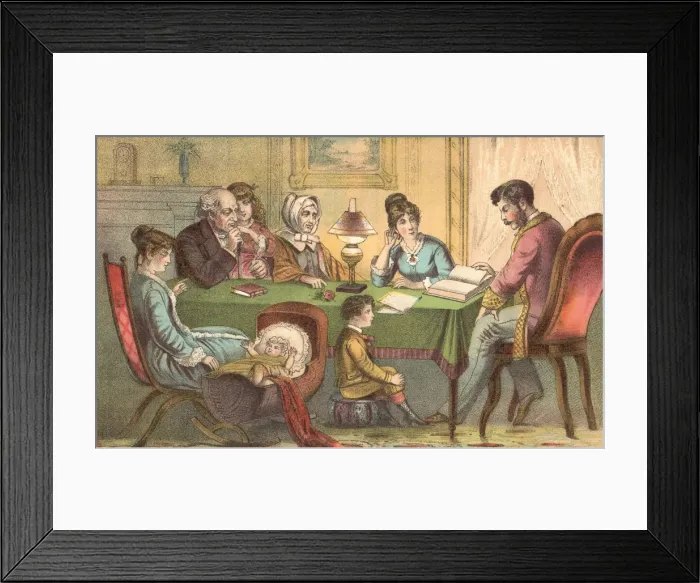 Framed Print : Reading For The Family Framed Print : Reading For The Family