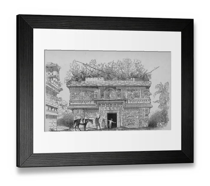Framed Print : Illustration Of Mayan Ruin In Yucatan