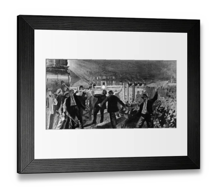 Framed Print : Blockade At Grand Crossing During The Pullman Strike Framed Print : Blockade At Grand Crossing During The Pullman Strike