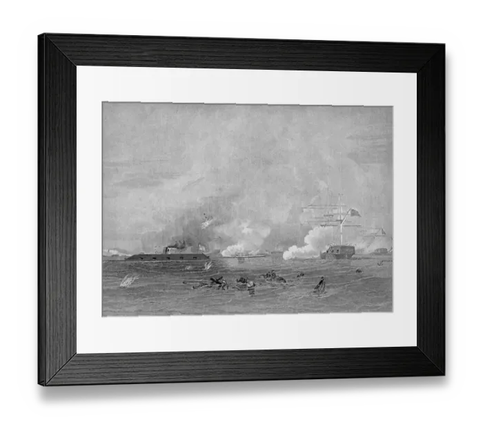 Framed Print : Naval Combat Between The Monitor & Merrimack Framed Print : Naval Combat Between The Monitor & Merrimack
