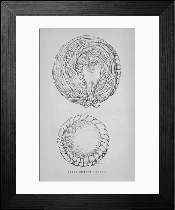 Framed Print : Aztec Serpent Figures Framed Print : Aztec Serpent Figures
