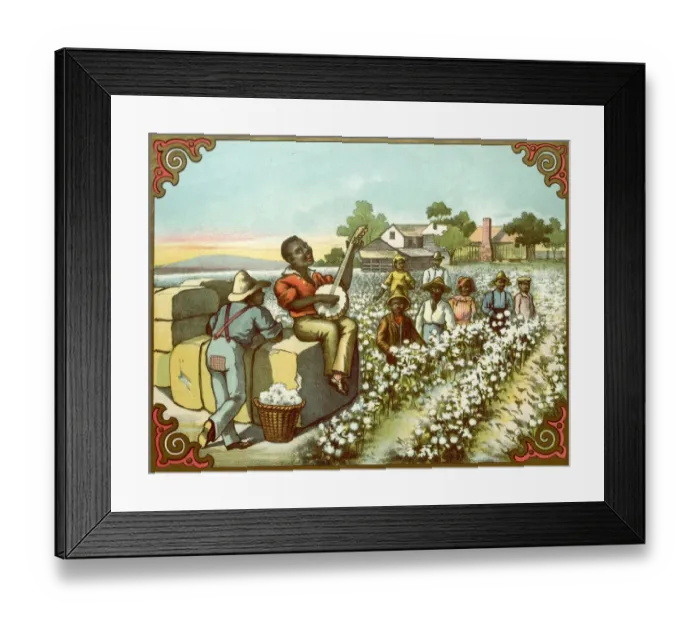 Framed Print : Sharecropper Plays The Banjo In The Field Framed Print : Sharecropper Plays The Banjo In The Field