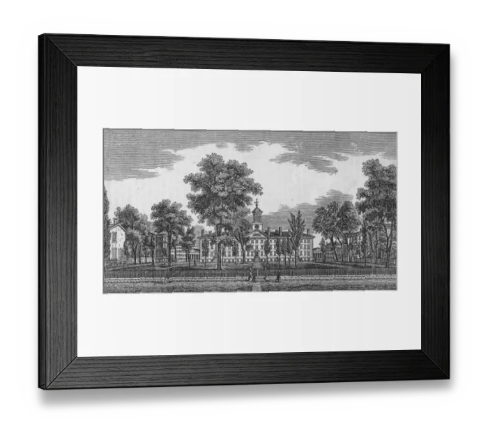 Framed Print : Engraving Of Princeton College Framed Print : Engraving Of Princeton College