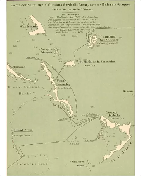Map Of Columbus Route In Bahamas