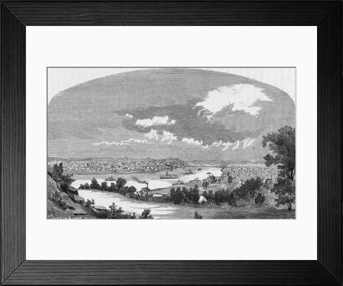 Framed Print : Illustration Of Cincinnati, Ohio Framed Print : Illustration Of Cincinnati, Ohio