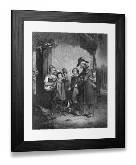 Framed Print : French War Veteran Returns To Family Framed Print : French War Veteran Returns To Family