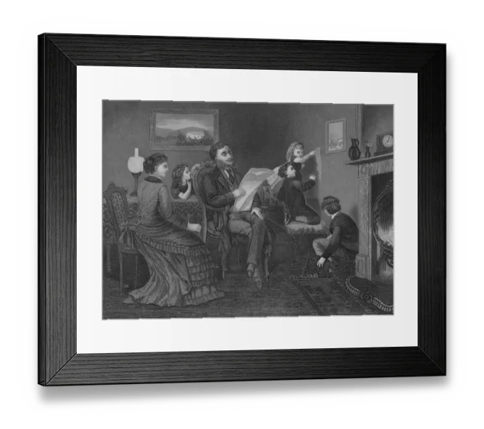 Framed Print : Reading The Evening Newspaper Framed Print : Reading The Evening Newspaper
