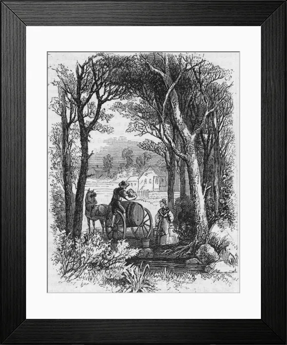 Framed Print : Getting Water At A Spring Framed Print : Getting Water At A Spring