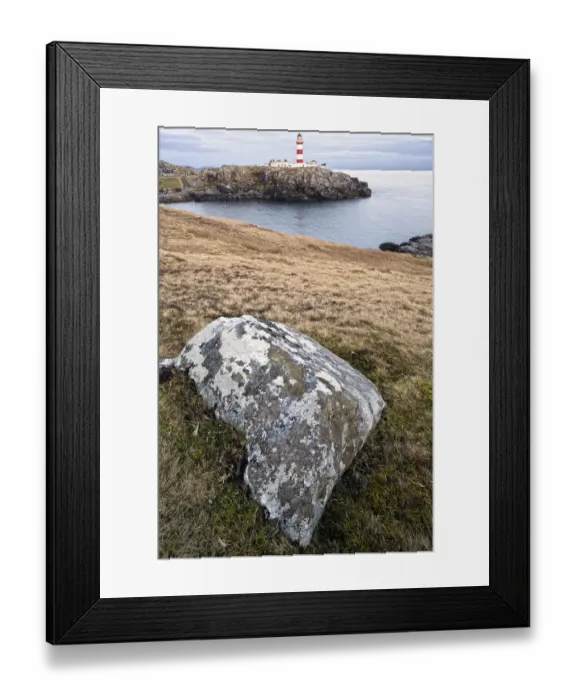 Framed Print : Tides. Lighthouse on the Isle of Scalpa - Harris Coastal landscape scenes Great Britain
